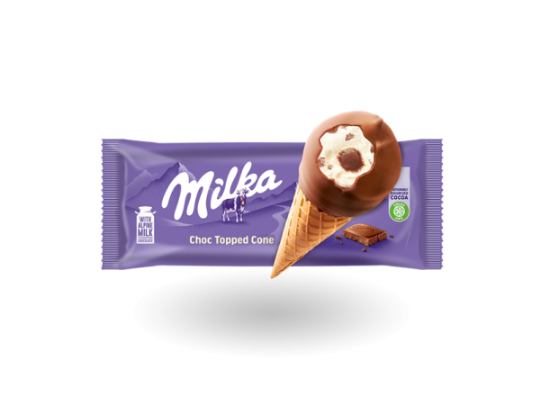 milka choc topped cone